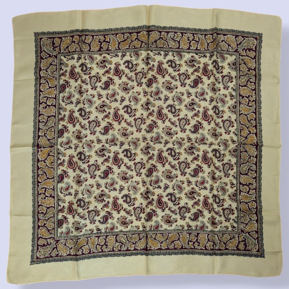 Vintage Celanese Yellow Paisley Scarf
